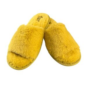NEW fur brand Fuzzy Mustard Yellow Slippers